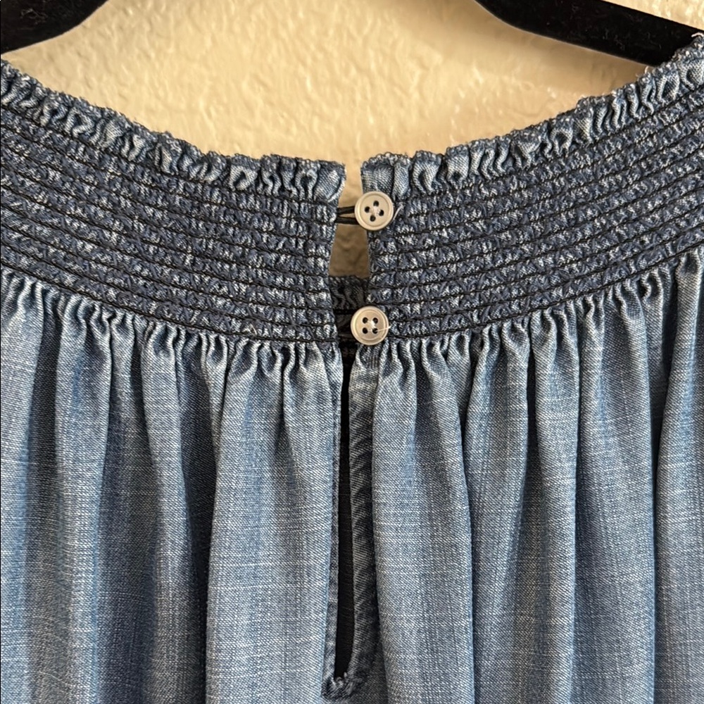 Loft Blue Smocked Women's Top - Picture 6 of 6